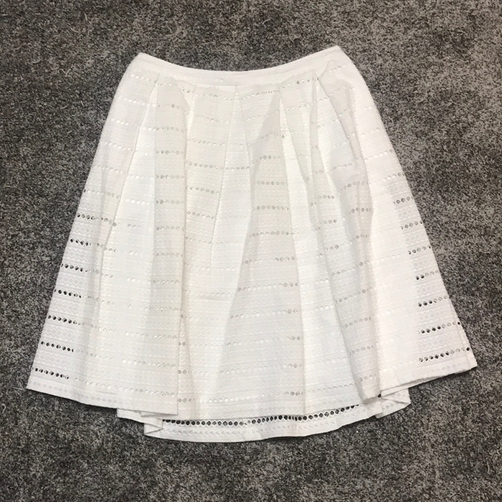 Calvin Klein White Skirt with Gold Zipper NWOT